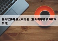 福州软件开发公司排名（福州有哪些软件有限公司）