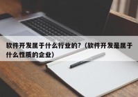 软件开发属于什么行业的?（软件开发是属于什么性质的企业）