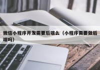 微信小程序开发需要后端么（小程序需要做后端吗）